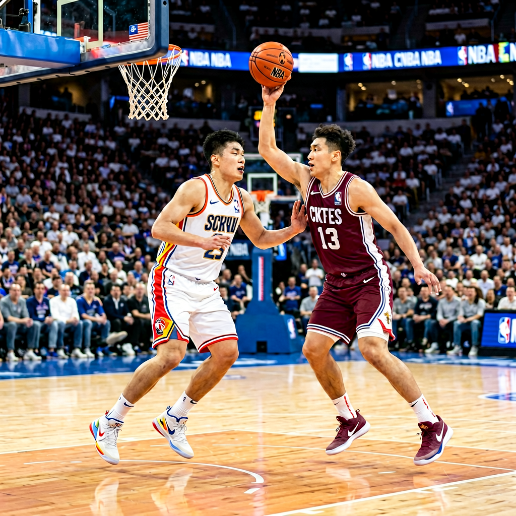 NBA篮球赛事报道，展示球场上的精彩对抗瞬间